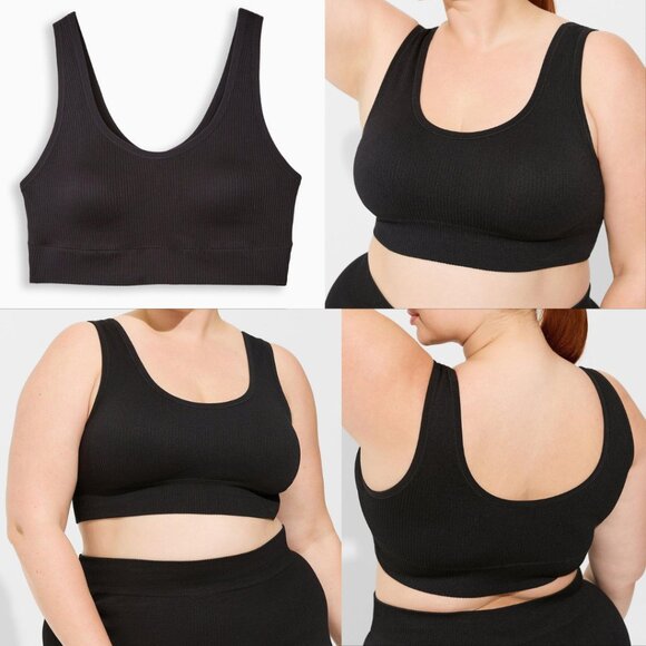 LOT OF 3✨TORRID size 0x (large) Lightly Lined Seamless Rib Scoop Bralette - Picture 4 of 13